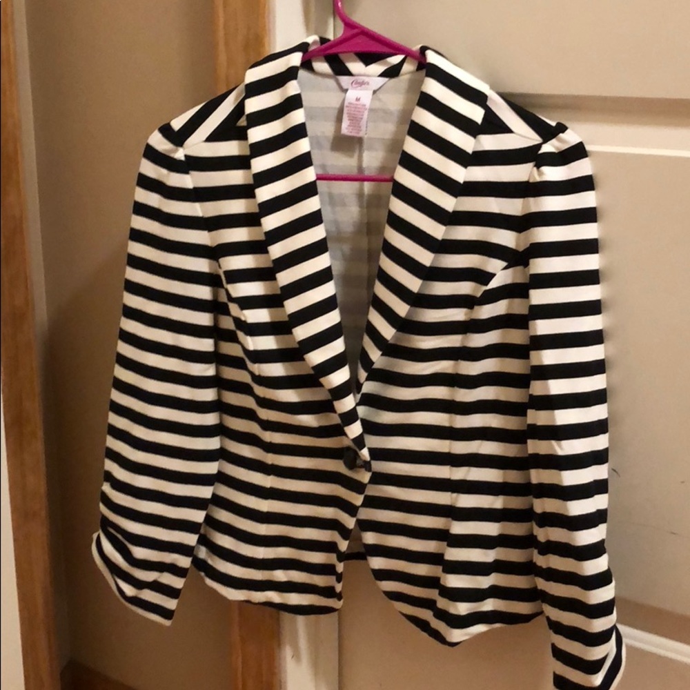 Black and white striped sweater/cardigan